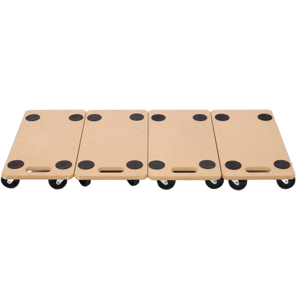 Furniture Moving Dolly, Heavy Duty Wood Rolling Mover With Wheels For Piano Couch Fridge Heavy Items, Securely Holds 500 Lbs (Set of 4) - Natural