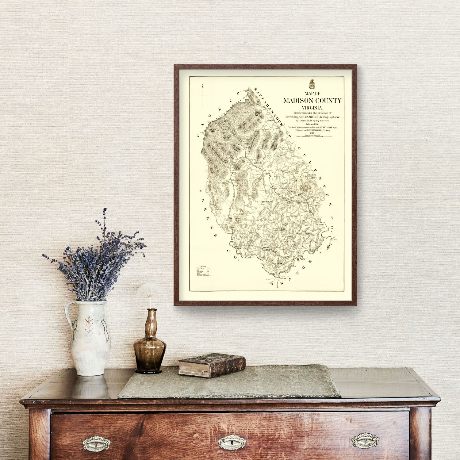 Vintage Map of Madison County, Virginia 1875