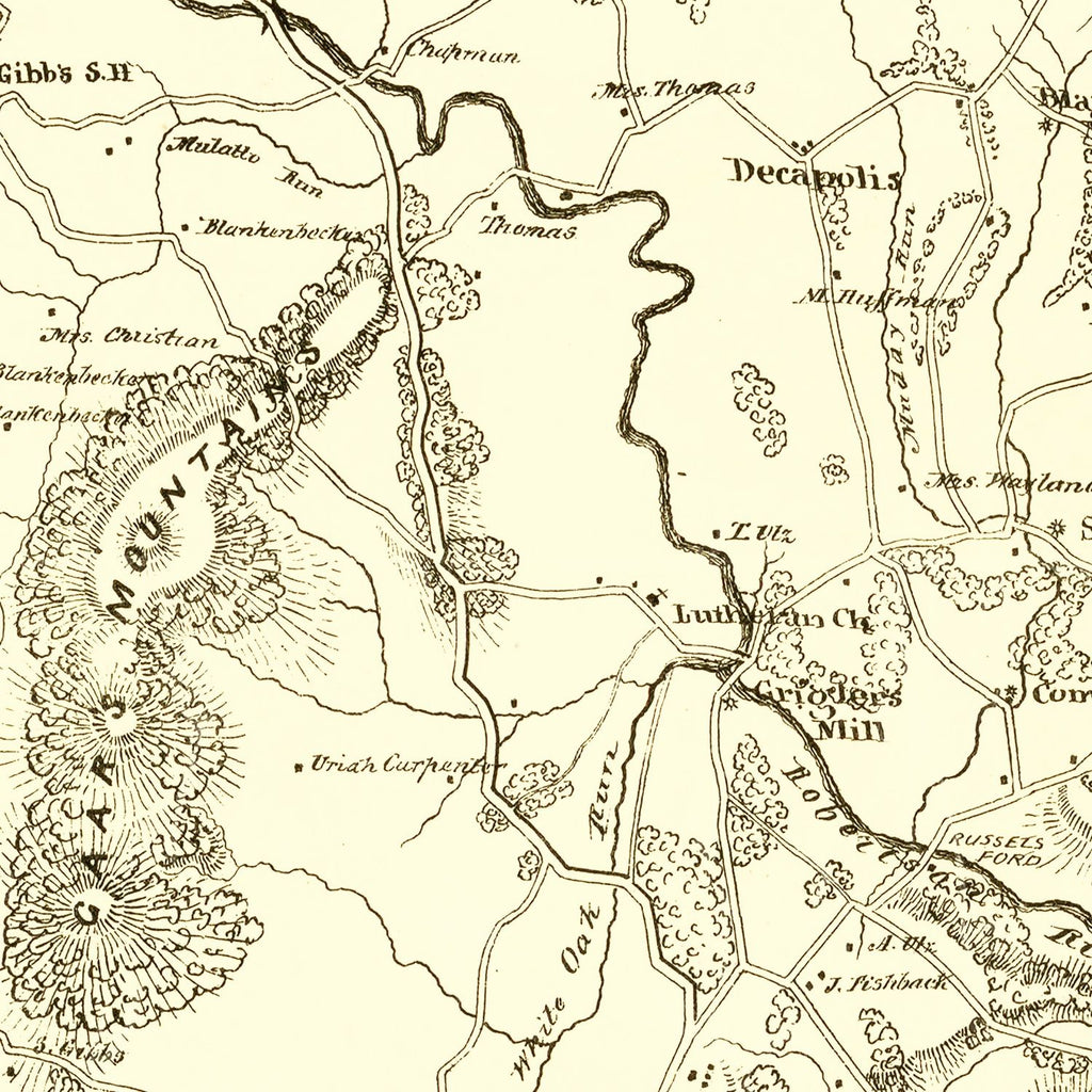 Vintage Map of Madison County, Virginia 1875