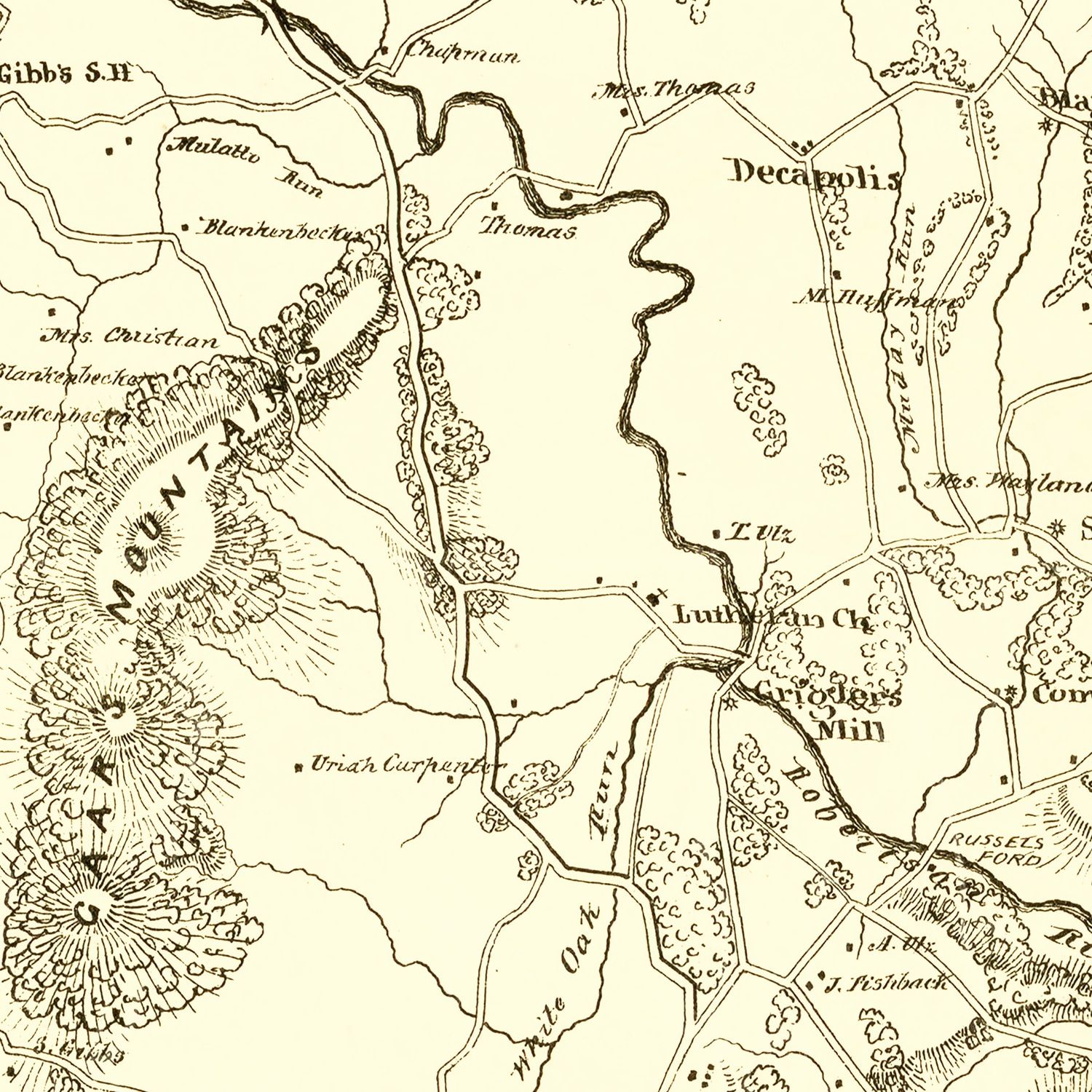Vintage Map of Madison County, Virginia 1875