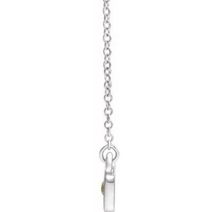 14K White Gold Natural Peridot Heart 16" Necklace
