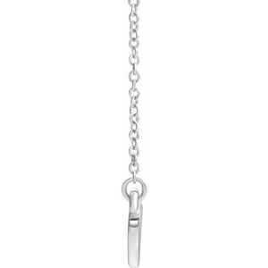 14K White Gold Natural Aquamarine Heart 16" Necklace