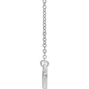 14K White Gold Natural Emerald Heart 16" Necklace