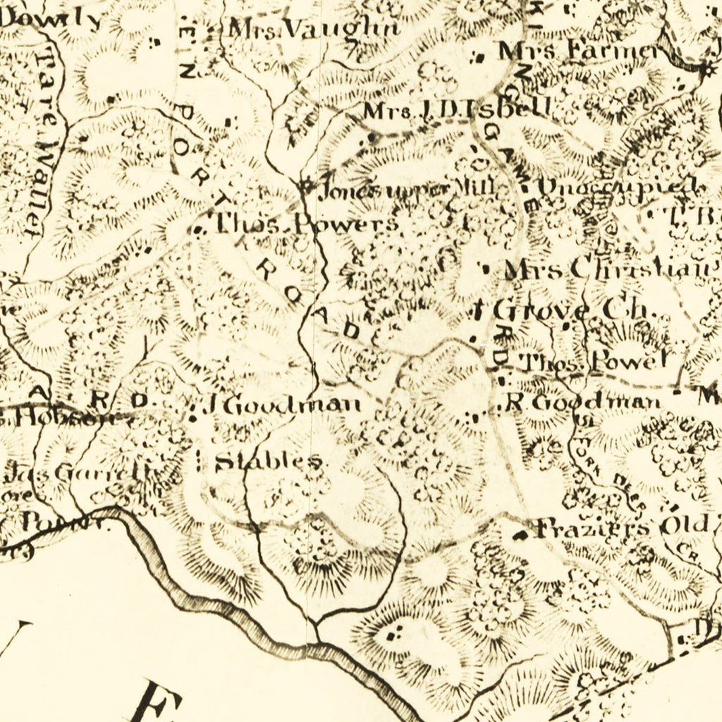 Vintage Map of Cumberland County, Virginia 1864