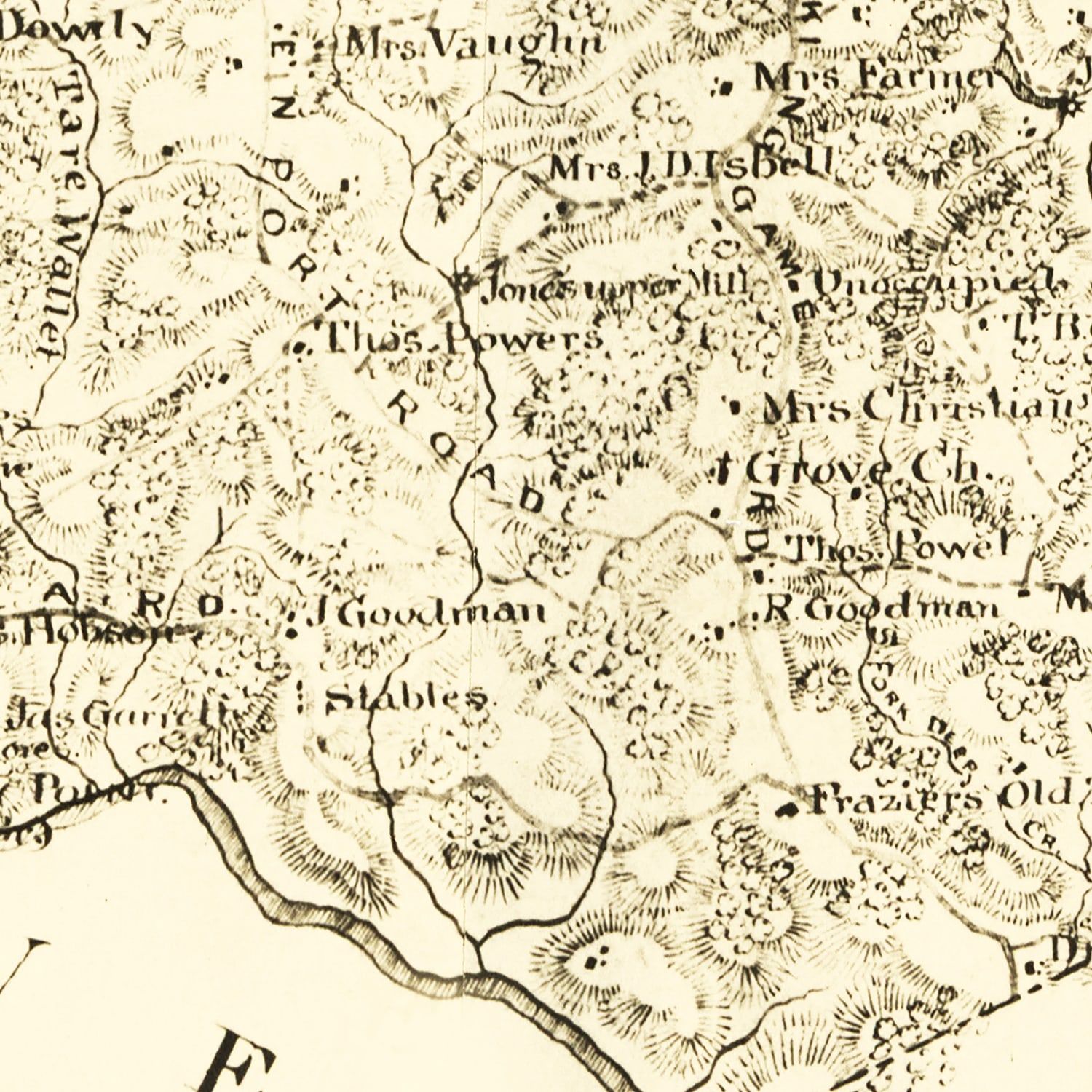 Vintage Map of Cumberland County, Virginia 1864