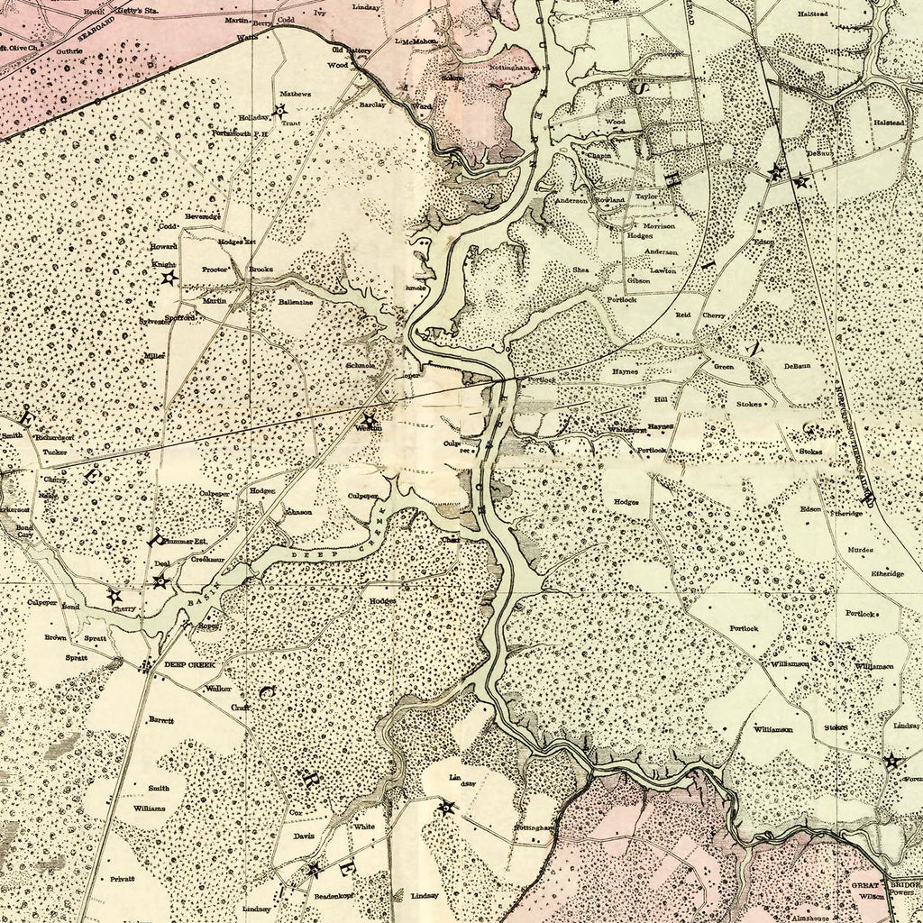 Vintage Map of Norfolk County, Virginia 1887