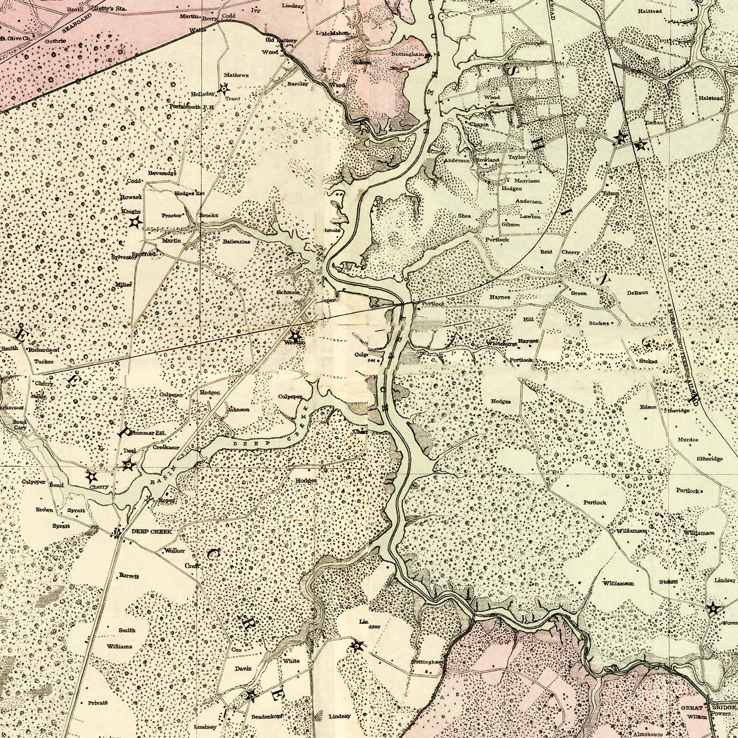 Vintage Map of Norfolk County, Virginia 1887