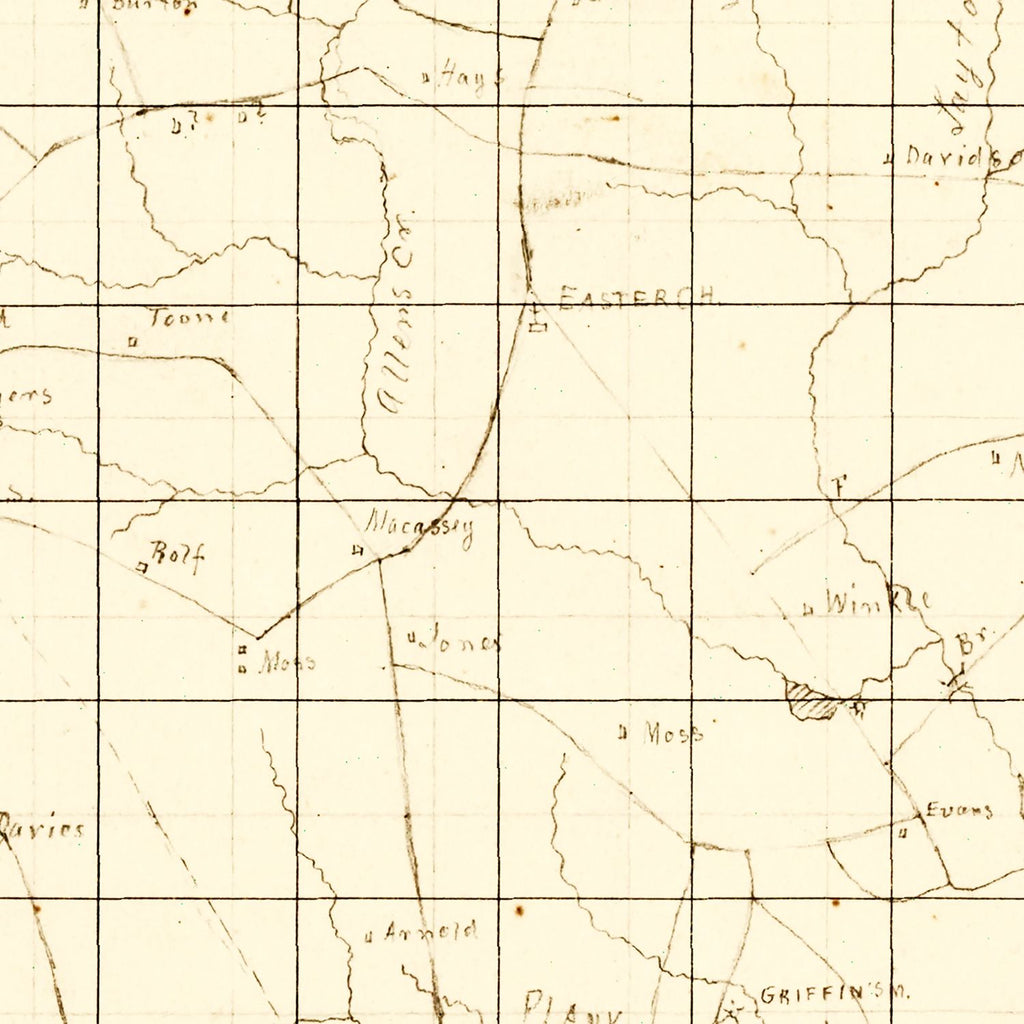 Vintage Map of Mecklenburg County, Virginia 1860