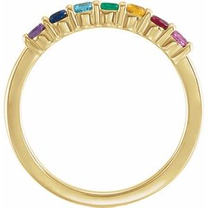 14K Yellow Gold Natural Multi-Gemstone Anniversary Band