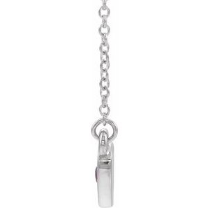 Sterling Silver Natural Amethyst Heart 16" Necklace