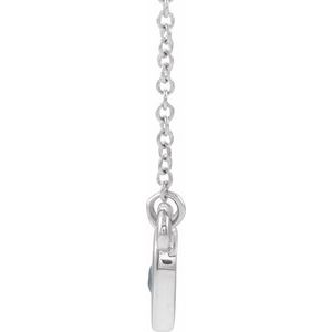 14K White Gold Lab-Grown Alexandrite Heart 16" Necklace