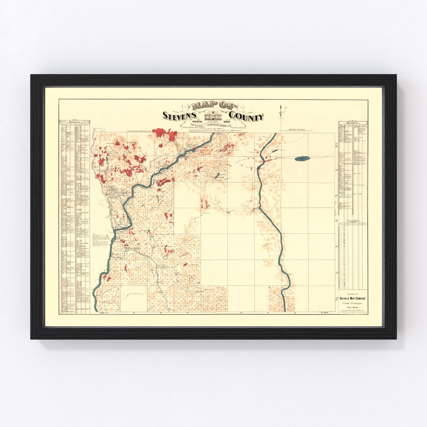Vintage Map of Stevens County, Washington 1900