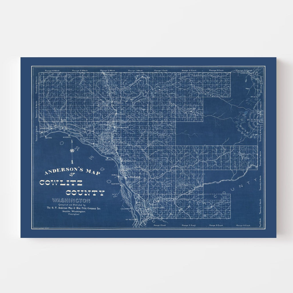 Vintage Map of Cowlitz County, Washington 1897