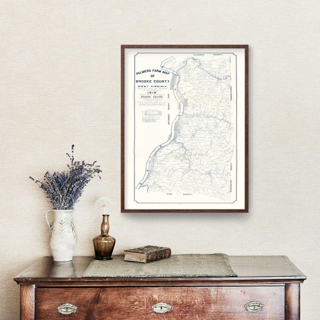 Vintage Map of Brooke County, West Virginia 1912