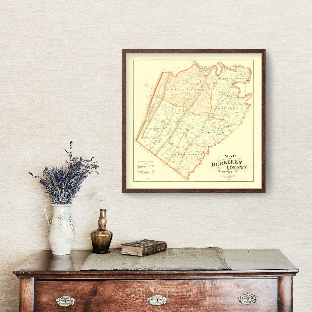 Vintage Map of Berkeley County, West Virginia 1894
