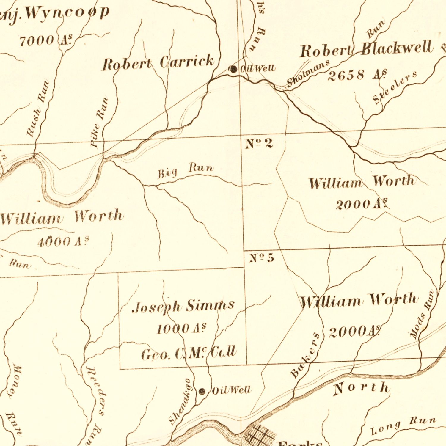 Vintage Map of Wetzel County, West Virginia 1865