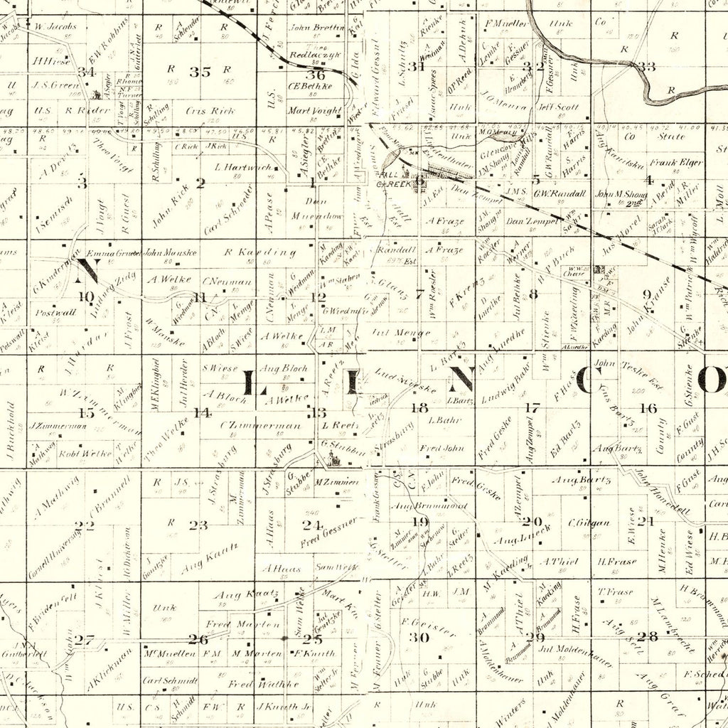 Vintage Map of Eau Claire County, Wisconsin 1878