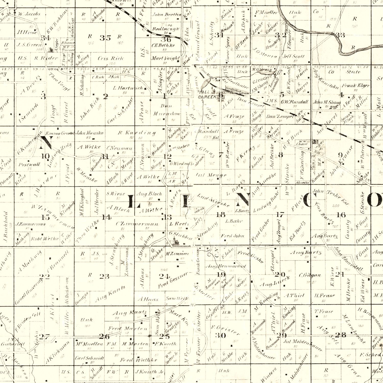 Vintage Map of Eau Claire County, Wisconsin 1878