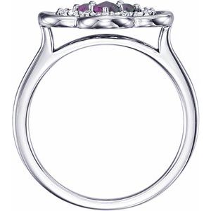 Platinum Natural Alexandrite & 1/10 CTW Natural Diamond Ring