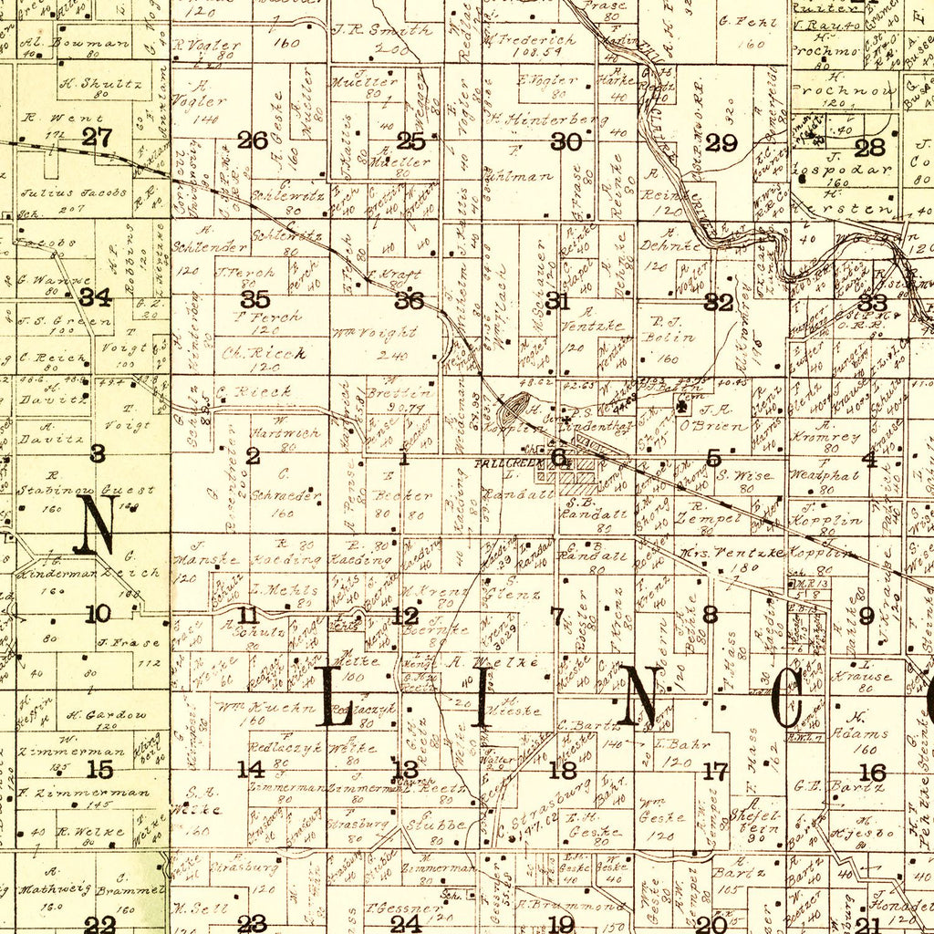 Vintage Map of Eau Claire County, Wisconsin 1902