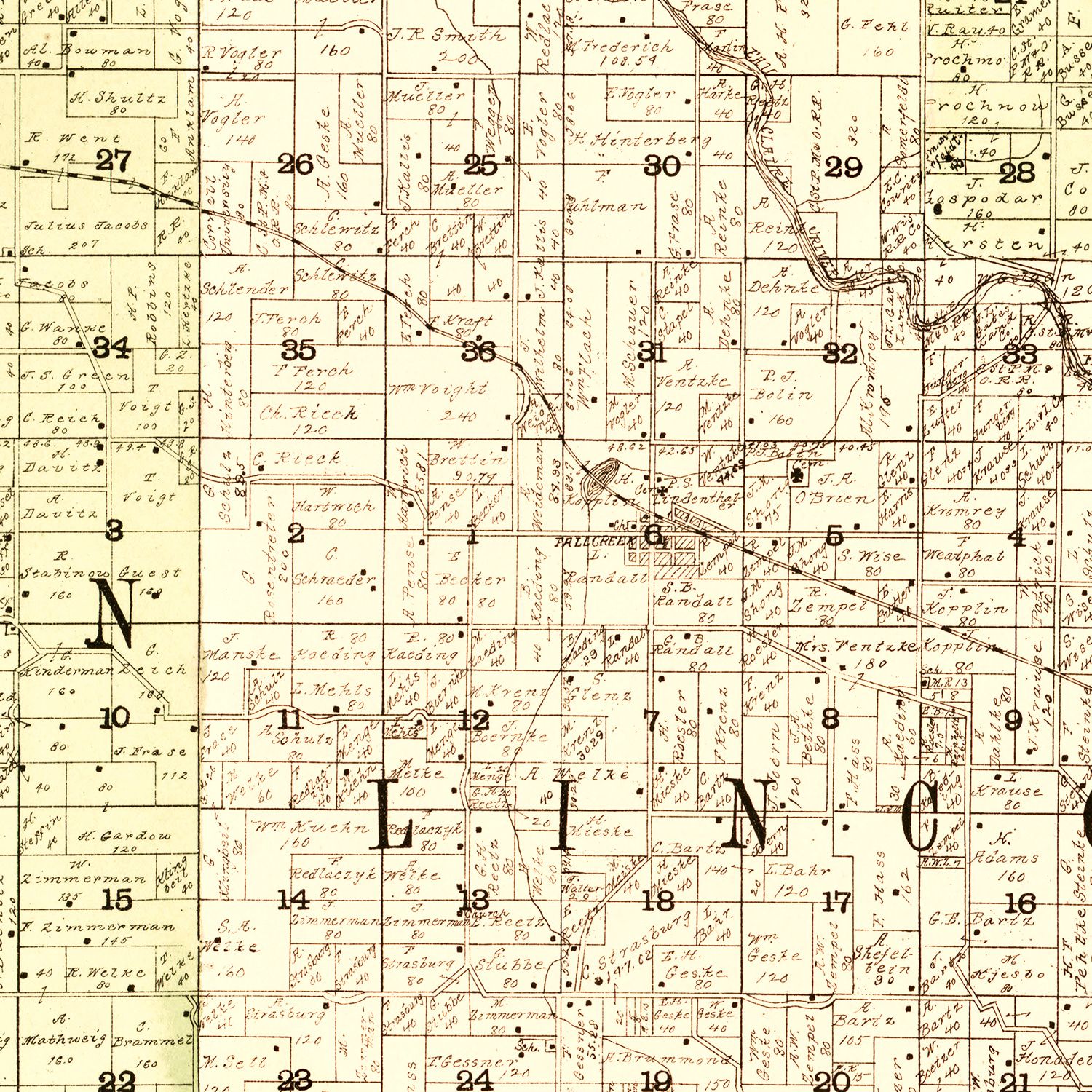 Vintage Map of Eau Claire County, Wisconsin 1902