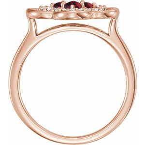 14K Rose Gold Lab-Grown Ruby & 1/10 CTW Diamond Ring