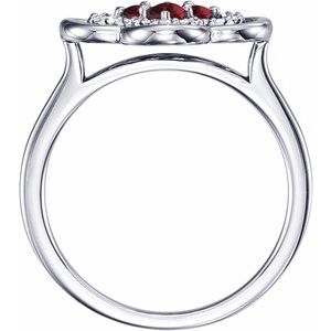 Platinum Lab-Grown Ruby & 1/10 CTW Diamond Ring