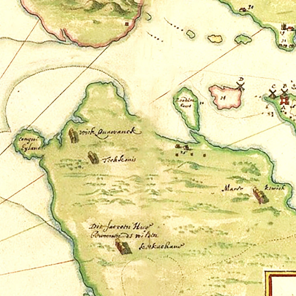 Vintage Map of New York Region, 1670