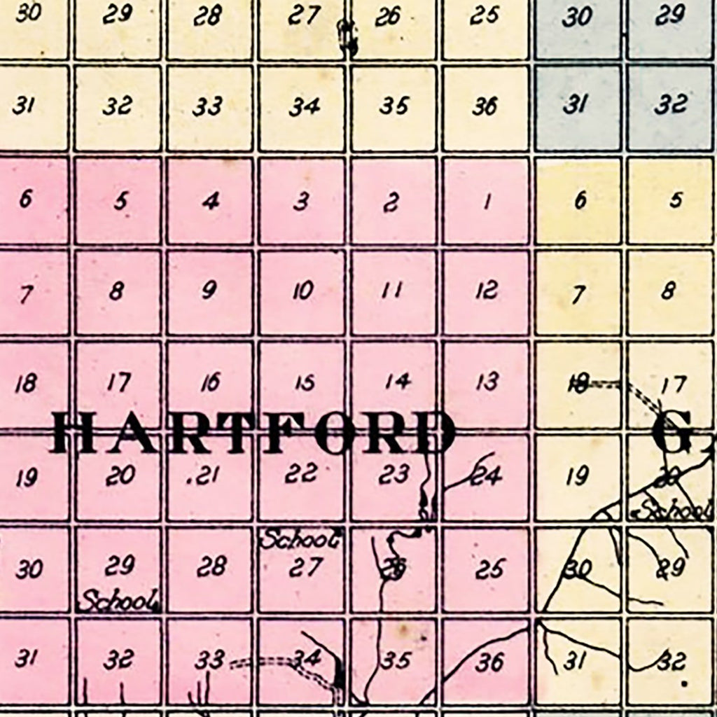 Vintage Map of Sully County, South Dakota 1916