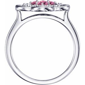 Platinum Natural Pink Tourmaline & 1/10 CTW Natural Diamond Ring