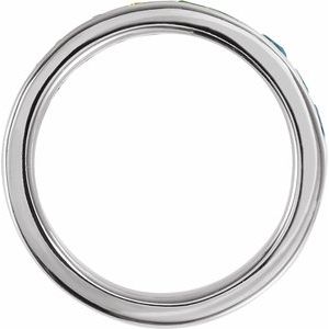 14K White Gold Multi-Gemstone Rainbow Anniversary Band