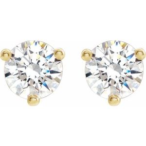 14K Yellow Gold 7.5 mm Round Stuller Lab-Grown Moissanite™ Earrings – image 2