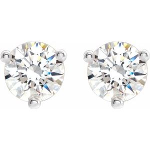 Sterling Silver 8 mm Round Stuller Lab-Grown Moissanite™ Earrings – image 2