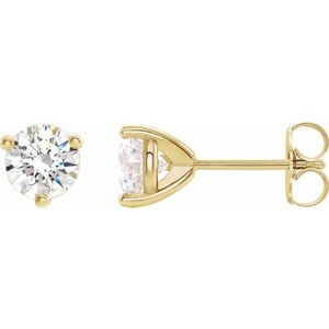 14K Yellow Gold 7 mm Round Stuller Lab-Grown Moissanite™ Earrings