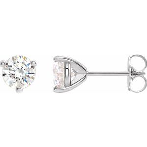 Platinum 7 mm Round Stuller Lab-Grown Moissanite™ Earrings