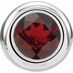 14K White Gold 5 mm Imitation Mozambique Garnet Pendant