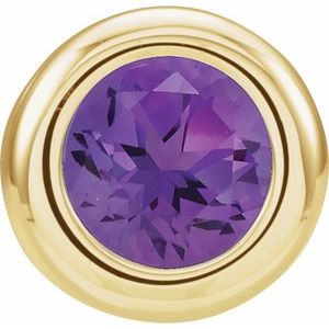 14K Yellow Gold 5 mm Imitation Amethyst Pendant