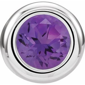 14K White Gold 5 mm Imitation Amethyst Pendant