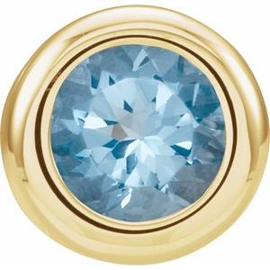 14K Yellow Gold 5 mm Imitation Aquamarine Pendant