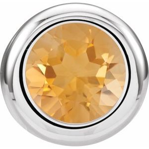 14K White Gold 5 mm Imitation Citrine Pendant