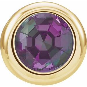 14K Yellow Gold 5 mm Imitation Alexandrite Pendant