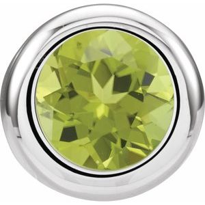 14K White Gold 5 mm Imitation Peridot Pendant