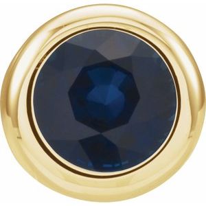 14K Yellow Gold 5 mm Imitation Blue Sapphire Pendant