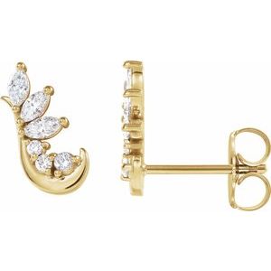 14K Yellow Gold 1/4 CTW Natural Diamond Earring Climbers
