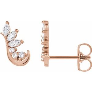 14K Rose Gold 1/4 CTW Natural Diamond Earring Climbers