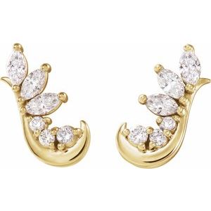 14K Yellow Gold 1/4 CTW Natural Diamond Earring Climbers