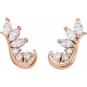 14K Rose Gold 1/4 CTW Natural Diamond Earring Climbers