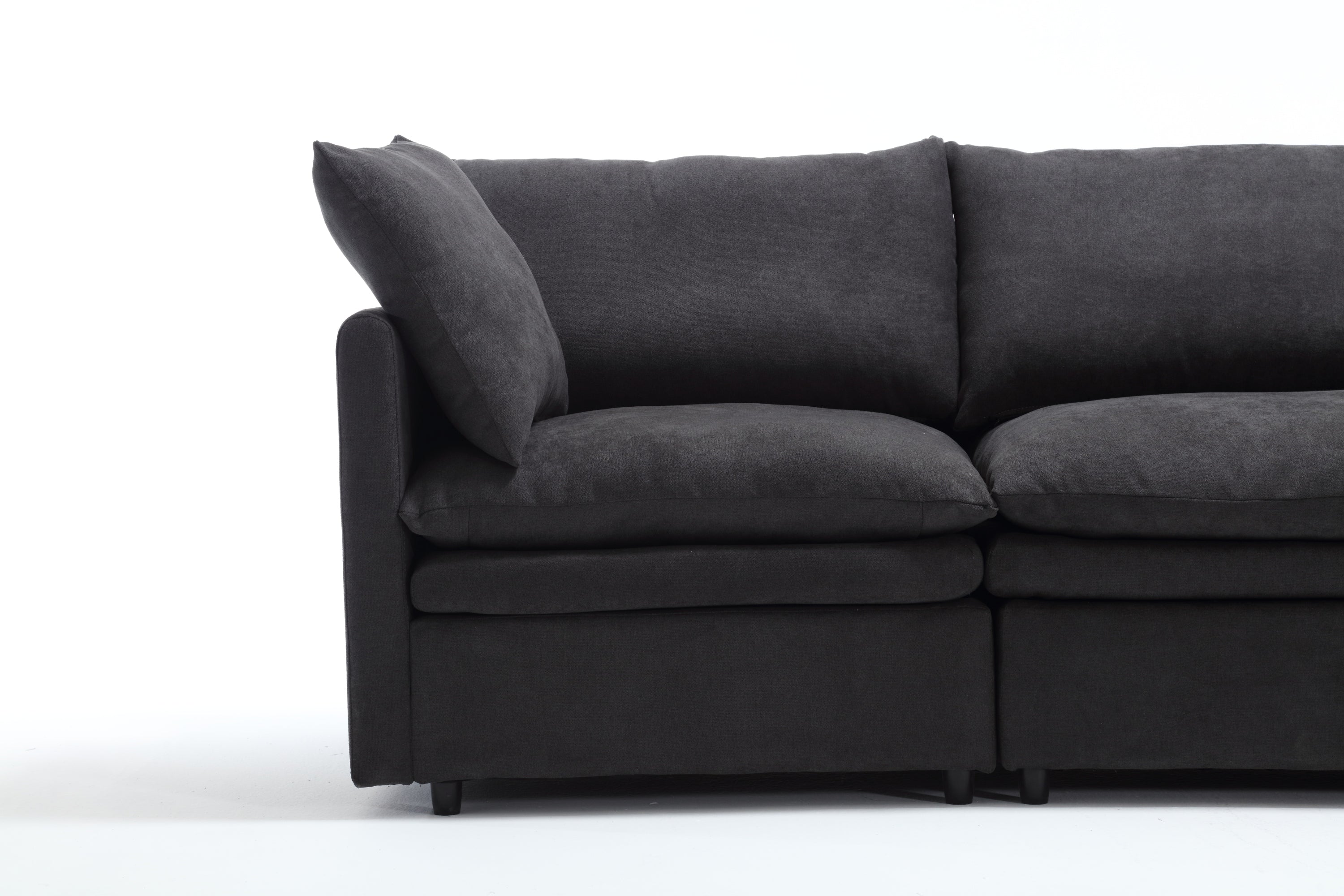 [ PACKAGING NEW UPGRADE]   [VIDEO PROVIDED]Modern U-shaped Sectional Sofa ,5-seat  Sofa ,Sleeper Sofa Couch with Chaise Lounge for Living Room,Apartment,Upholstered,Polyester,New upgrade,Dark Gray