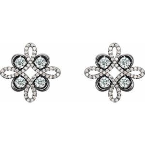 14K White Gold 3/4 CTW Natural Diamond Earrings – image 2