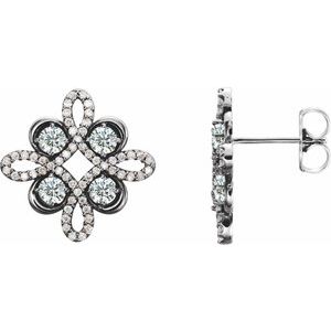 14K White Gold 3/4 CTW Natural Diamond Earrings